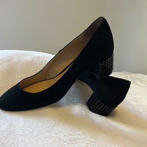 MICHAEL KORS Arabella Heel Black Studded Kitten Pumps SZ 8.0M